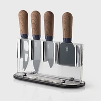 David Shaw Cheese Knives with Acrylic Block, Set of 4