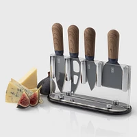 David Shaw Cheese Knives with Acrylic Block, Set of 4