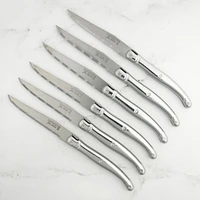 Bloc of 6 Stainless Steel Laguiole Knives by Jean Dubost