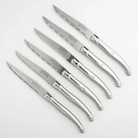 Bloc of 6 Stainless Steel Laguiole Knives by Jean Dubost