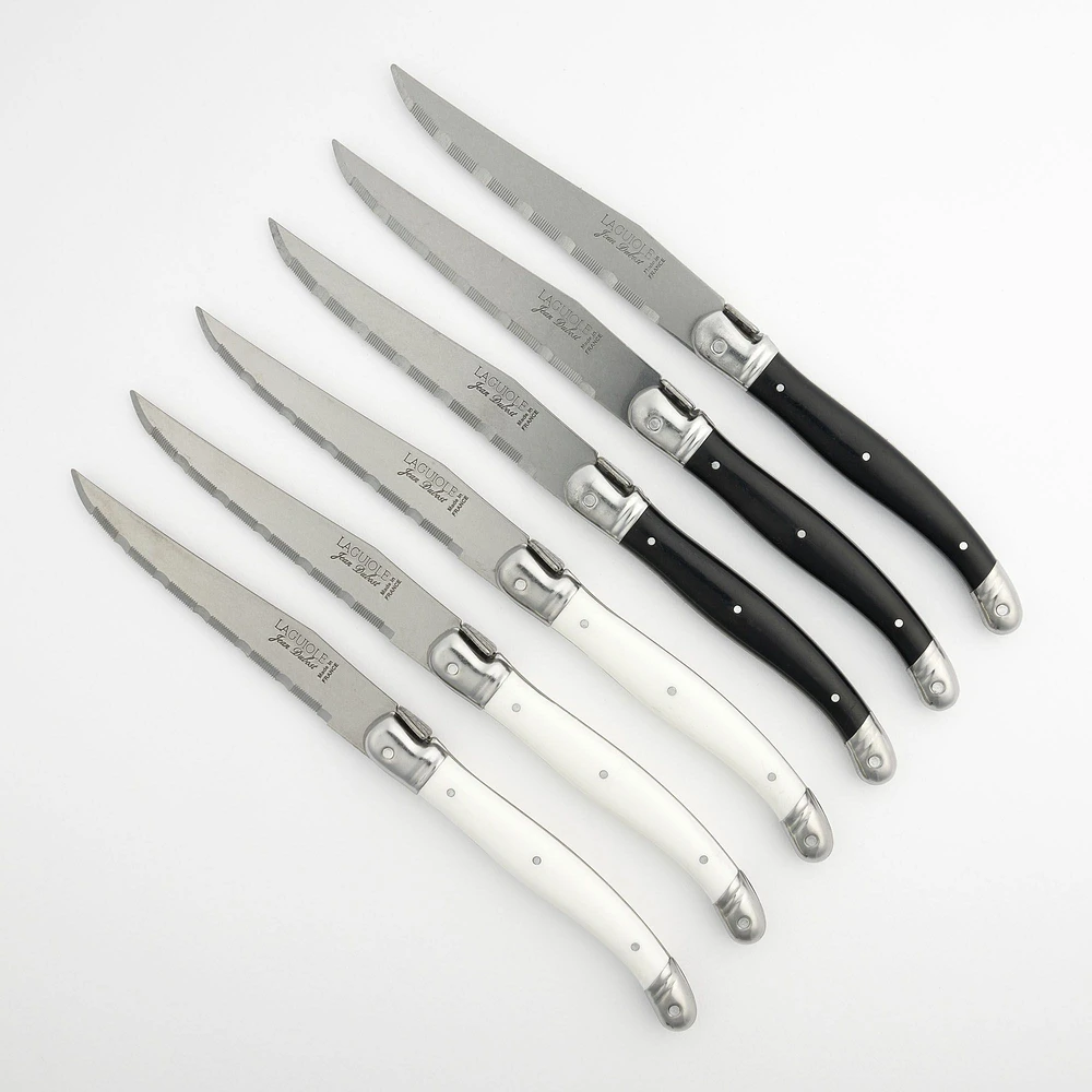 Block of 6 Laguiole knives by Jean Dubost Laguiole - Black and White