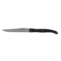 Set of 6 Laguiole Black Vintage Steak Knives by Jean Dubost Laguiole