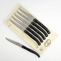 Set of 6 Laguiole Black Vintage Steak Knives by Jean Dubost Laguiole