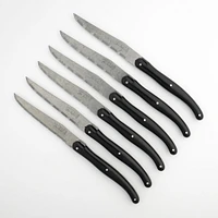 Set of 6 Laguiole Black Vintage Steak Knives by Jean Dubost Laguiole