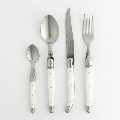 Jean Dubost Laguiole 24-Piece White Flatware Set