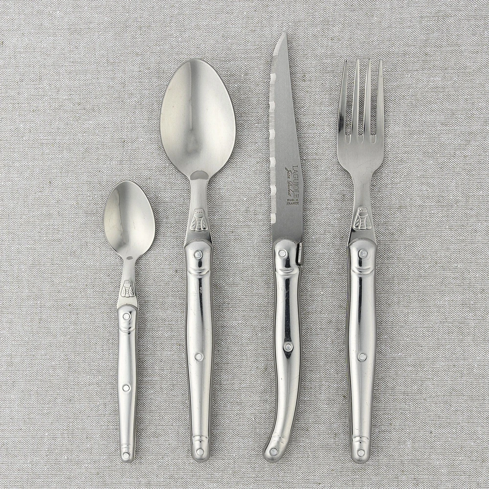 Jean Dubost Laguiole 24-Piece Stainless Steel Flatware Set