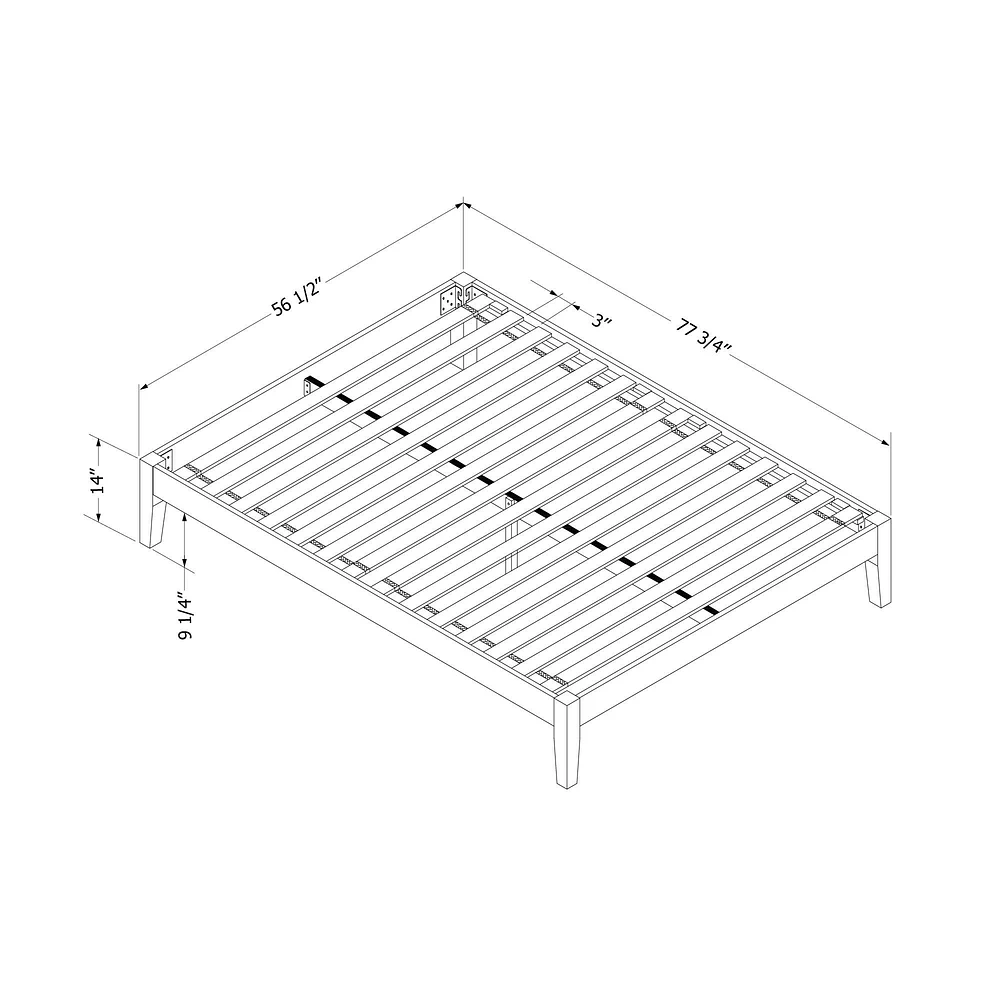 Lit double à plateforme Vito en bois massif par South Shore Furniture