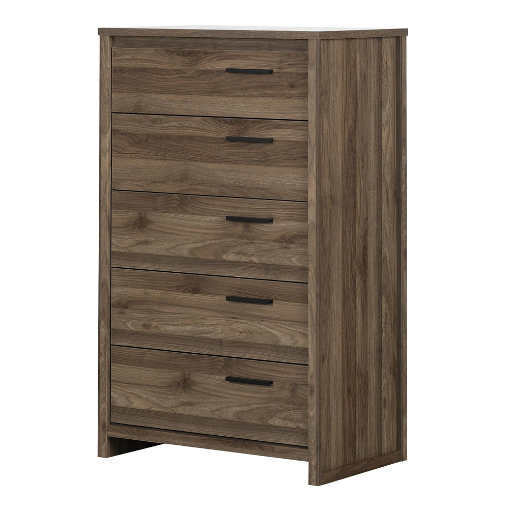 Tao 5-Drawer Chest Natural Walnut by South Shore Furniture