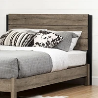 Munich Full/Queen Headboard - Rustic Style Weathered Oak and Matte Black by South Shore Furniture