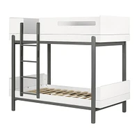 Bebble Twin Bunk Bed Soft Grey and White by South Shore Furniture