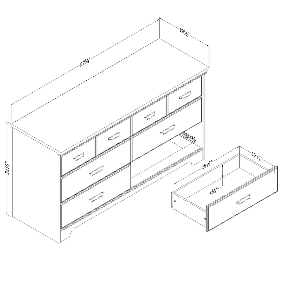 South Shore Furniture Versa 6-Drawer Dresser - Natural Ash