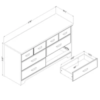 South Shore Furniture Versa 6-Drawer Dresser - Natural Ash