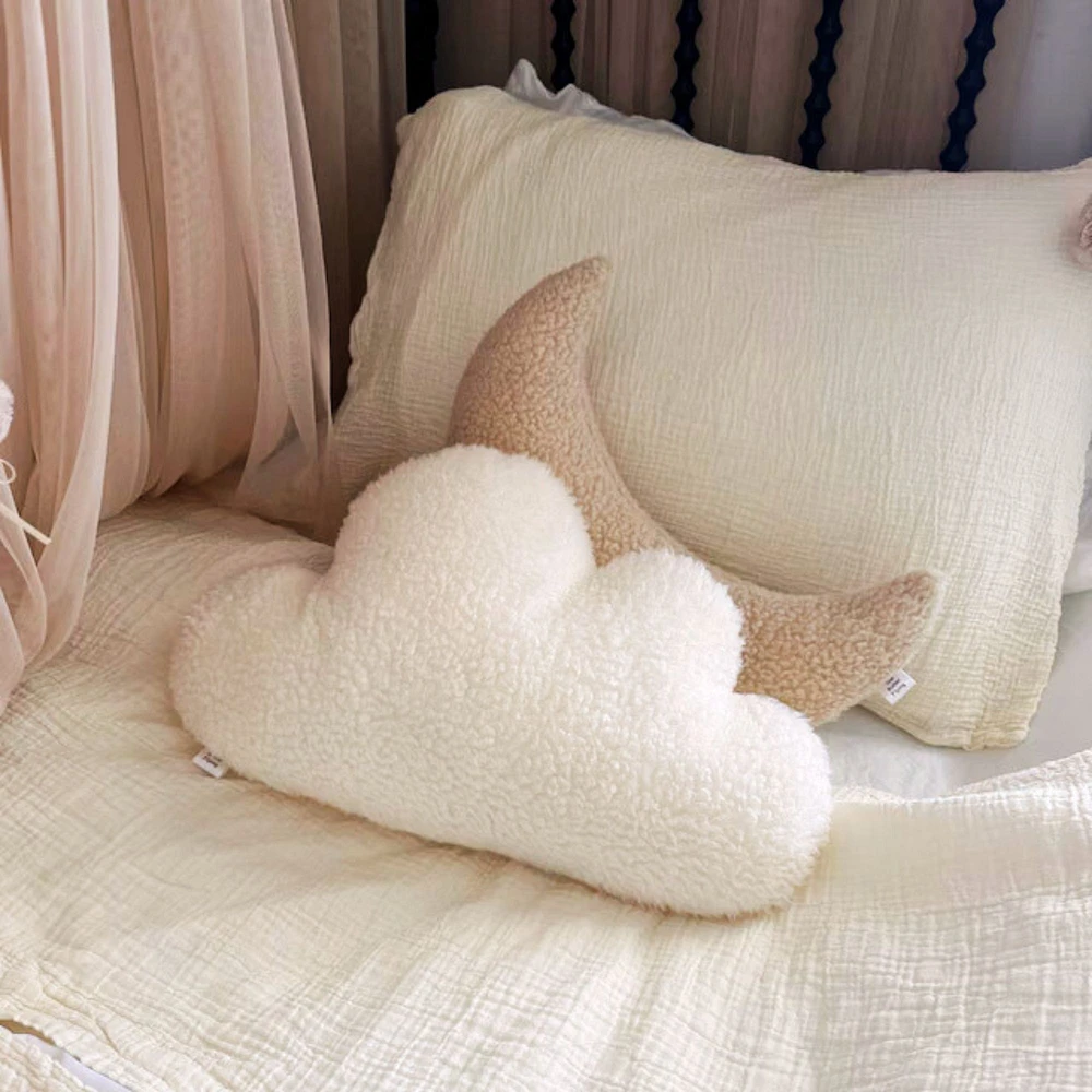 Coussins lune et nuage, ensemble de 2 - Blanc et beige