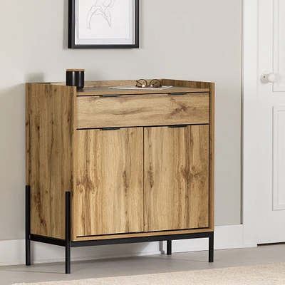 South Shore Furniture Mezzy Armoire de rangement avec tiroir - Chêne Nordik