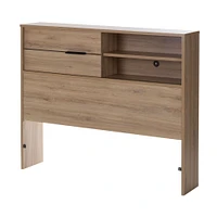 Fynn Twin Bookcase Headboard with Storage Rustic Oak by South Shore Furniture