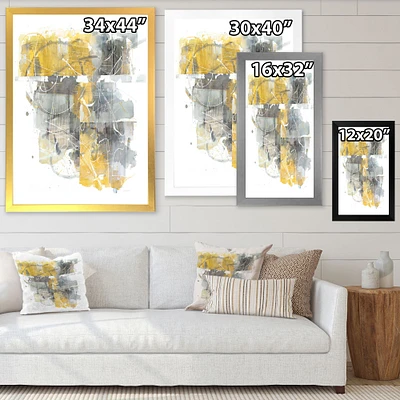 Moving and Out of Traffic II Yellow Grey  Canvas Wall Art Print