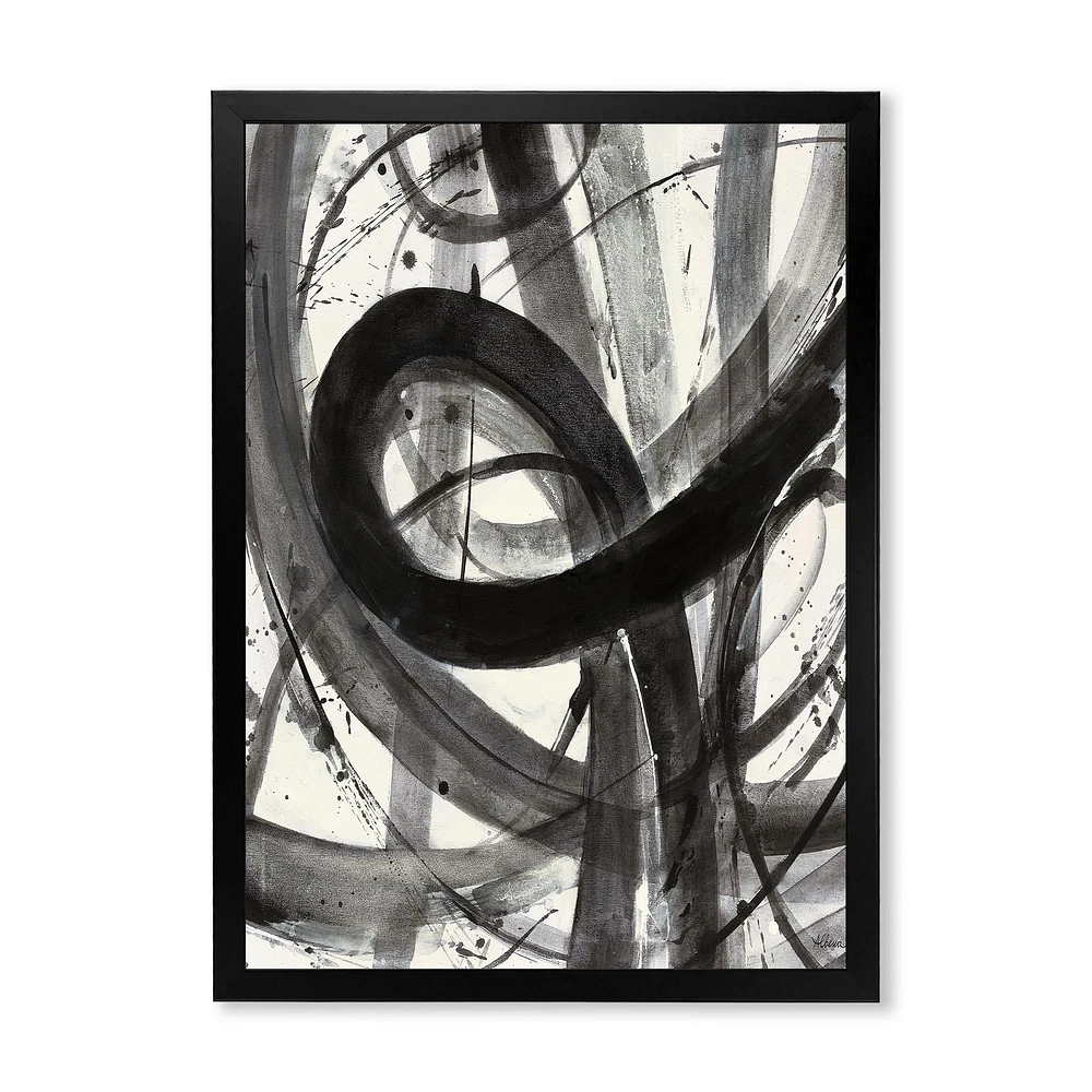 Black and White Minimalistic Painting  Wall Art