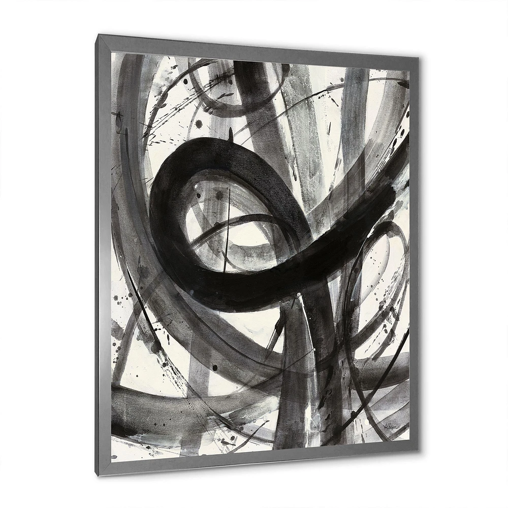 Black and White Minimalistic Painting  Wall Art