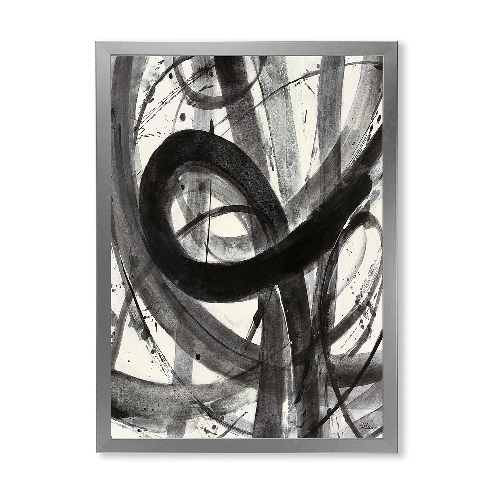 Black and White Minimalistic Painting  Wall Art