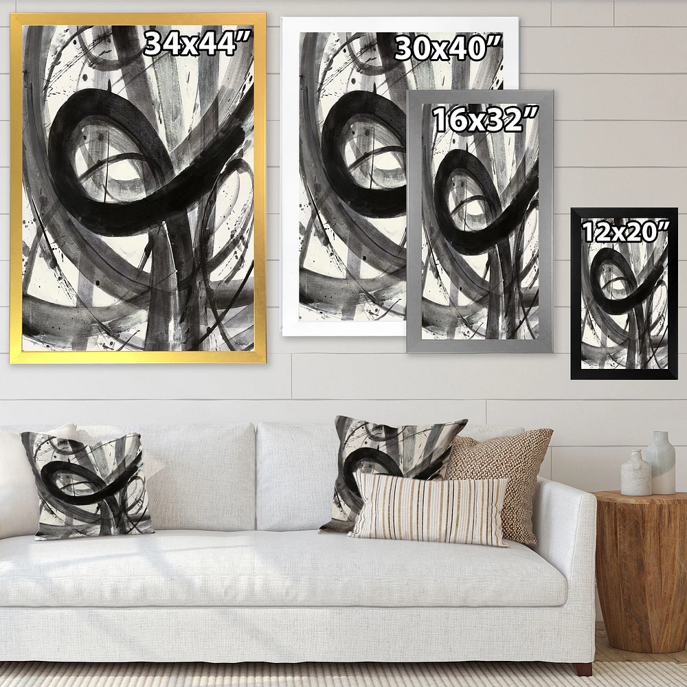 Black and White Minimalistic Painting  Wall Art