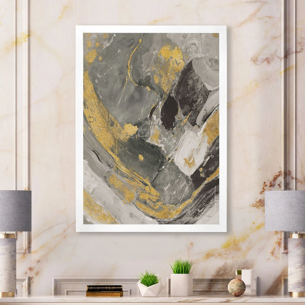 Toile « Marble Gold and Black II »