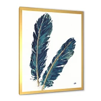 Gold Indigo Feathers IV  Wall Art