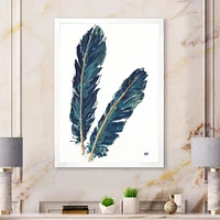 Gold Indigo Feathers IV  Wall Art