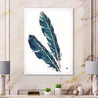 Gold Indigo Feathers III  Wall Art