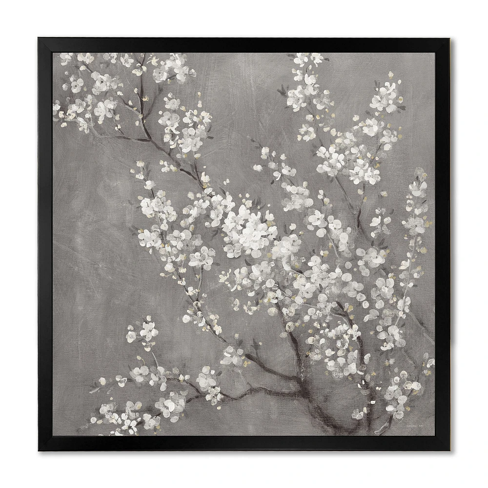 White Cherry Blossoms II  Canvas Wall Art Print