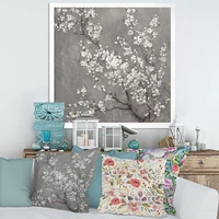 White Cherry Blossoms II  Canvas Wall Art Print