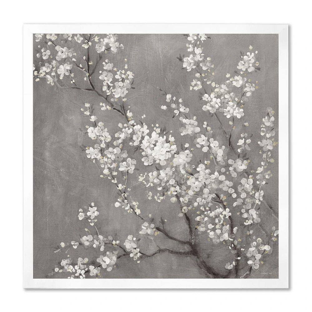 White Cherry Blossoms II  Canvas Wall Art Print