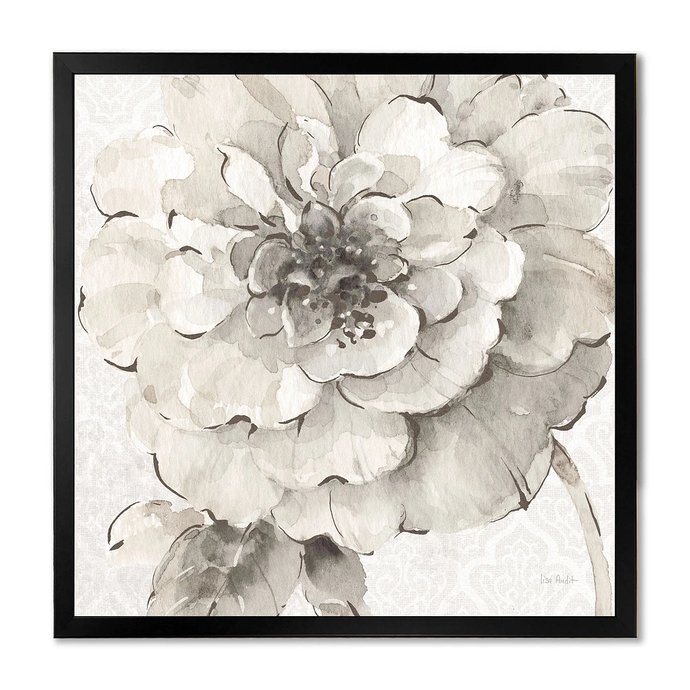 Toile « Indigold Grey Peonies I