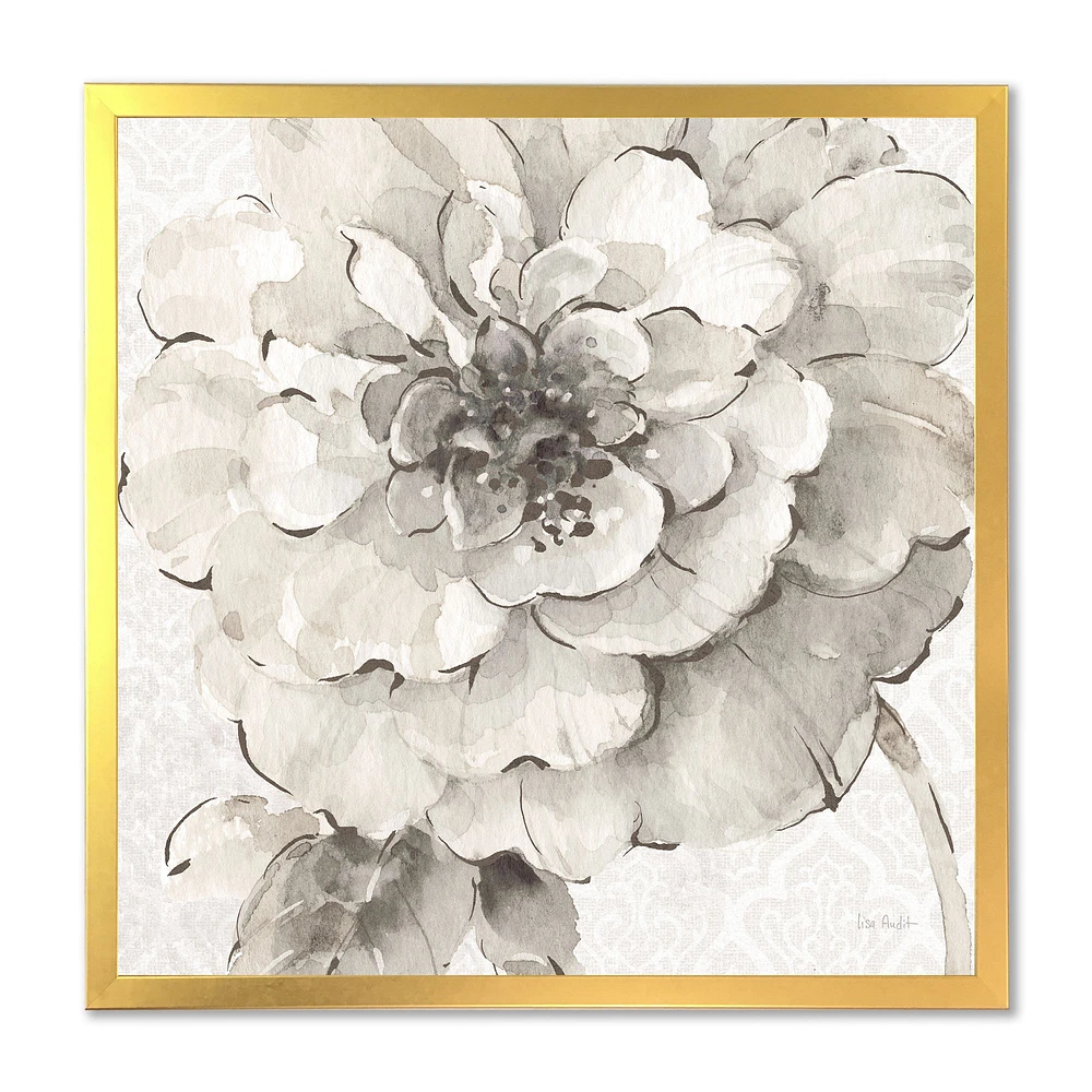 Toile « Indigold Grey Peonies I