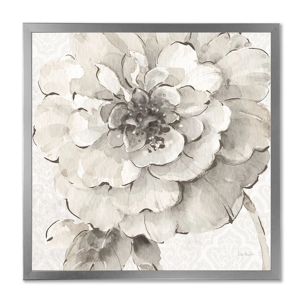 Indigold Grey Peonies I  Canvas Wall Art