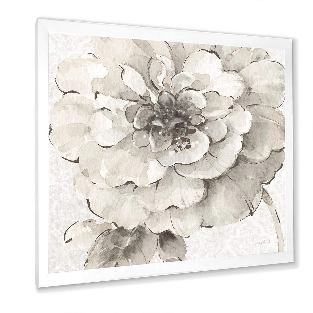 Toile « Indigold Grey Peonies I