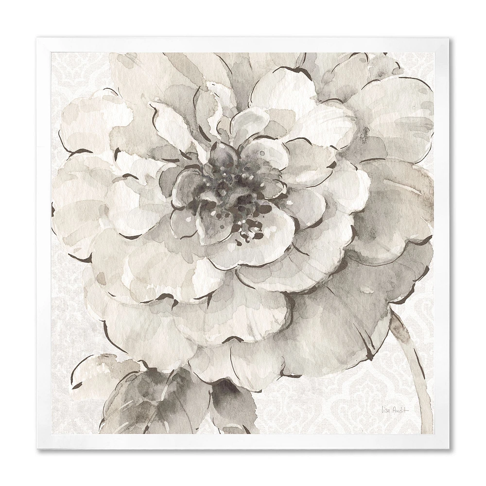 Indigold Grey Peonies I  Canvas Wall Art