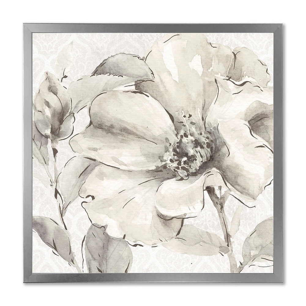 Toile « Indigold Grey Peonies IV »