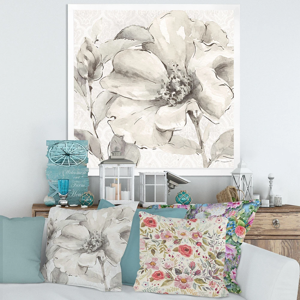 Indigold Grey Peonies IV  Canvas Art