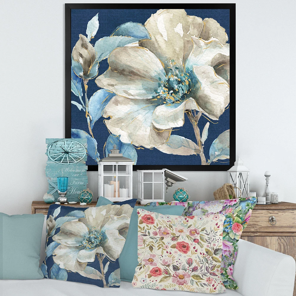 Indigold Watercolor Flower I  Wall Art