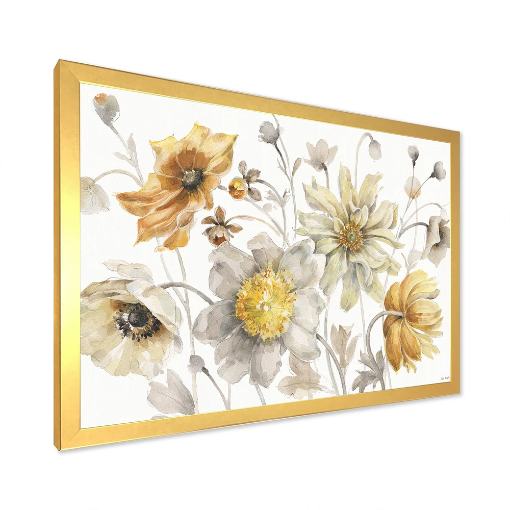 Fields of Gold Watercolor Flower VII  Canvas Art