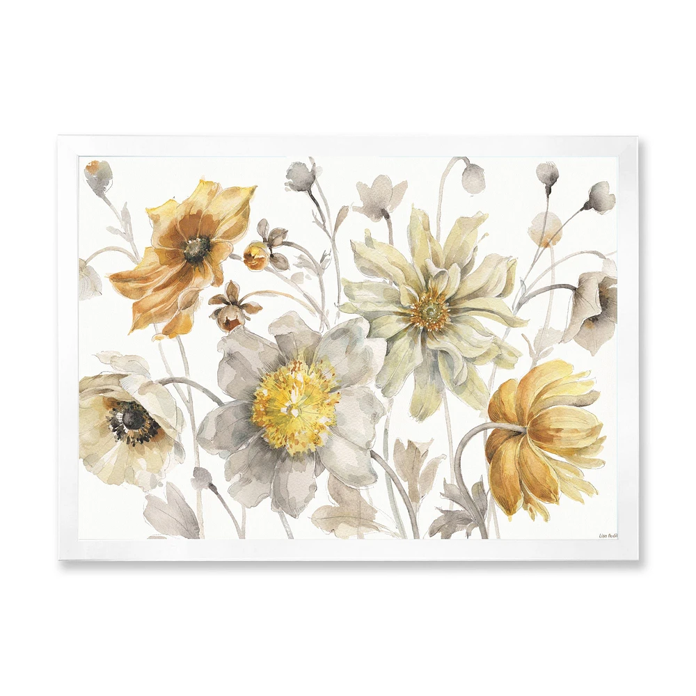 Fields of Gold Watercolor Flower VII  Canvas Art