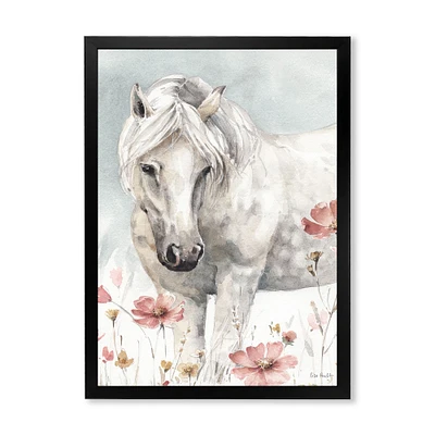 Toile « Watercolors Pink Wild Horses I »