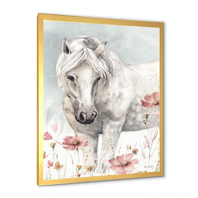 Watercolors Pink Wild Horses I  Wall Art