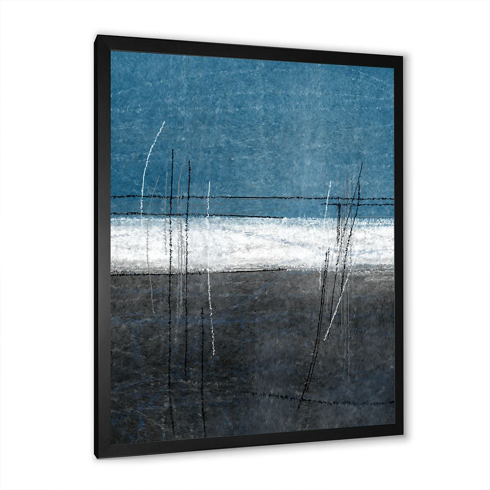 Toile « Teal Meets Grey Abstract Art »