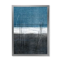 Toile « Teal Meets Grey Abstract Art »