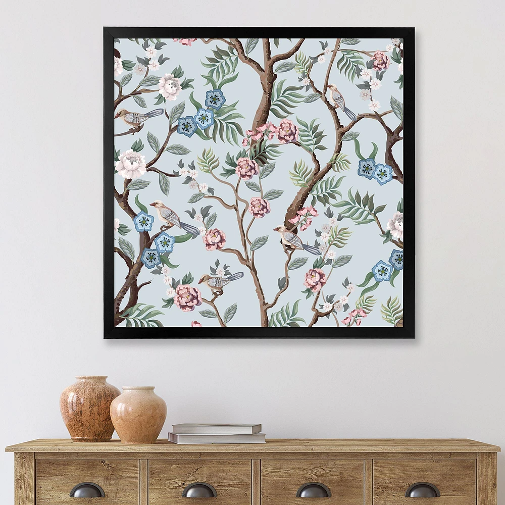 Toile « Chinoiserie with Birds and Peonies X