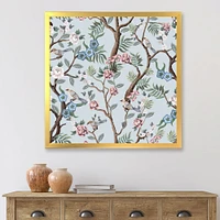 Toile « Chinoiserie with Birds and Peonies X