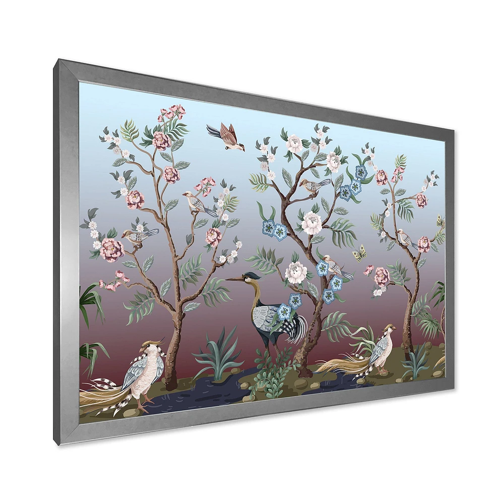 Chinoiserie with Birds and Peonies XI Wall Art