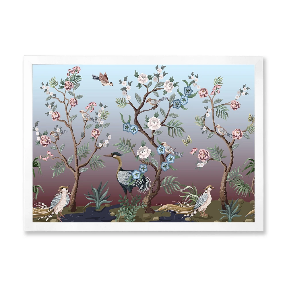 Toile « Chinoiserie with Birds and Peonies XI