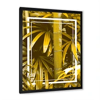 Yellow Bamboo and Tropical Leaves  Wall Art